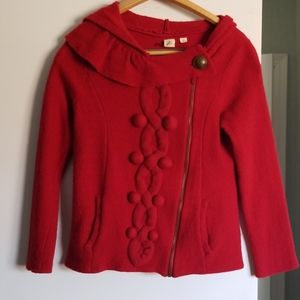 Red wool coat